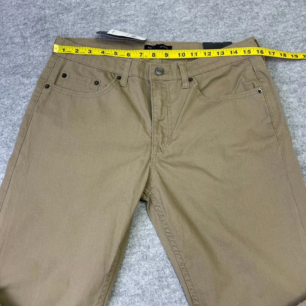 NEW Banana Republic Slim Fit Khaki Tan Textured Pants 31x30 Casual Travel
